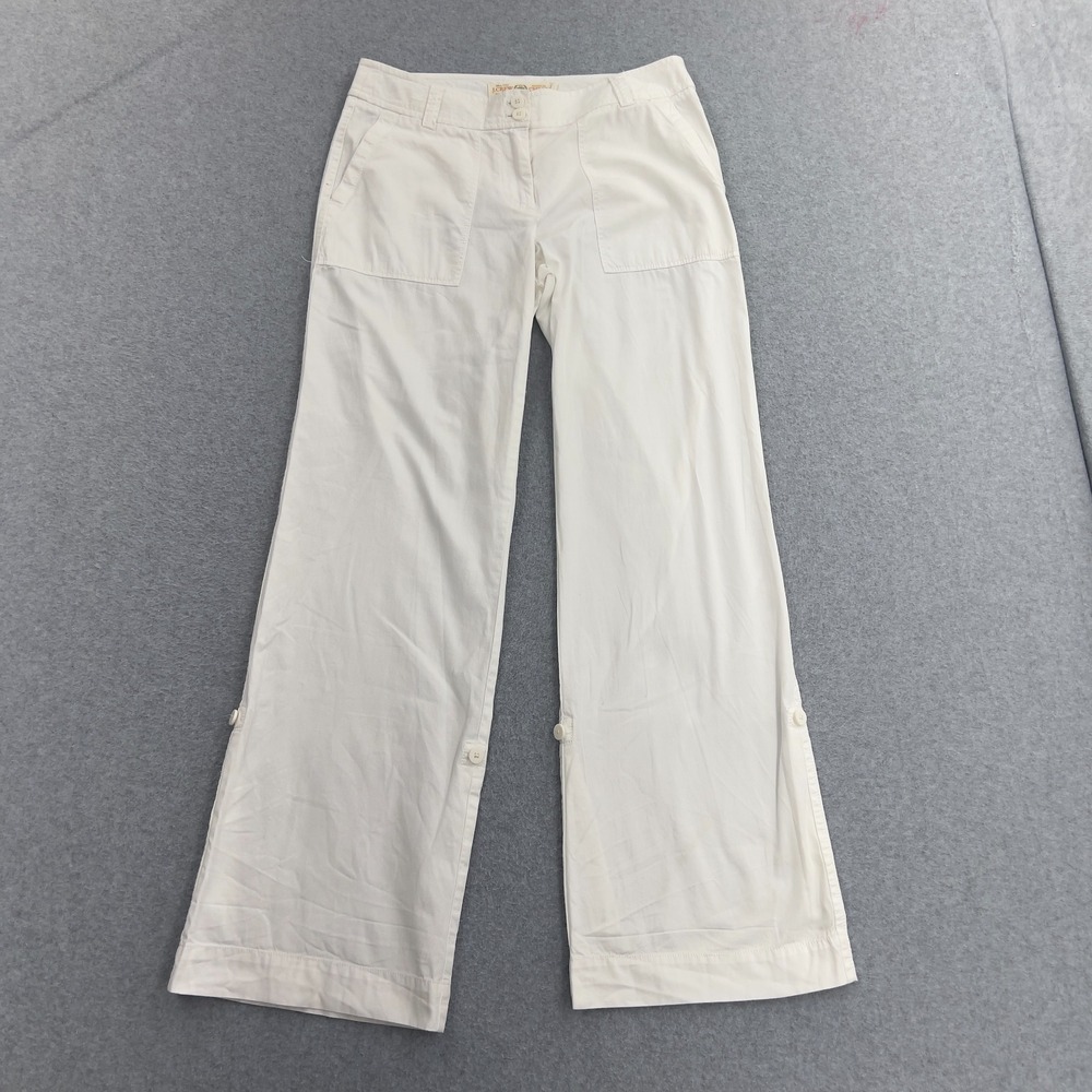 J Crew Pants Womens 4 White Chino Broken In Classic Twill Mid Rise Roll Tab